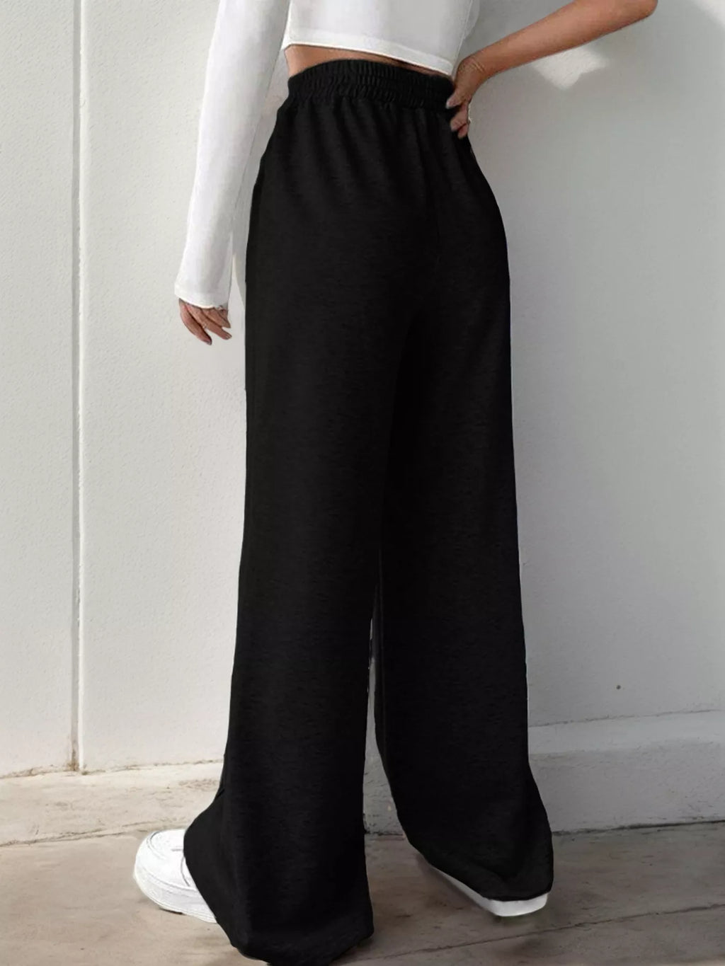 Wide Leg High Waist Pants - Girly Tea