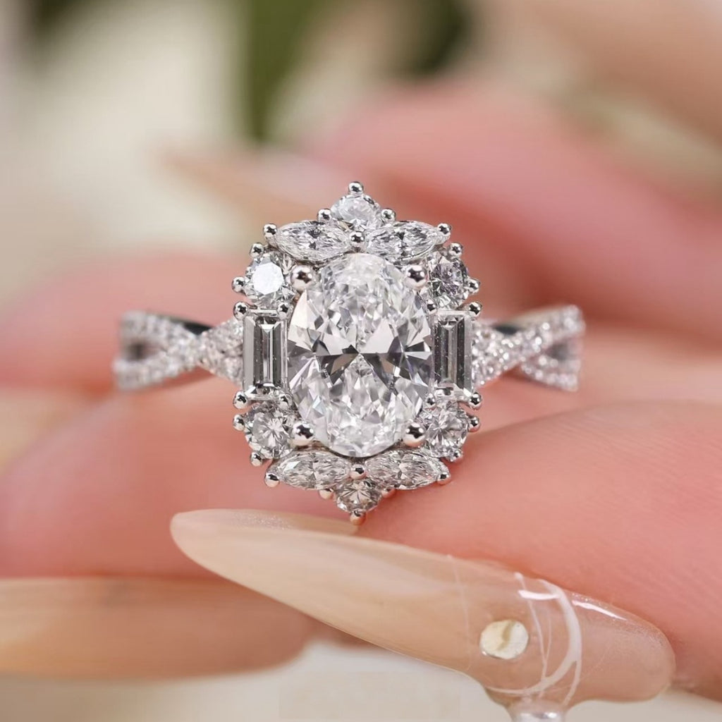 1 Carat Moissanite 925 Sterling Silver Ring - Girly Tea