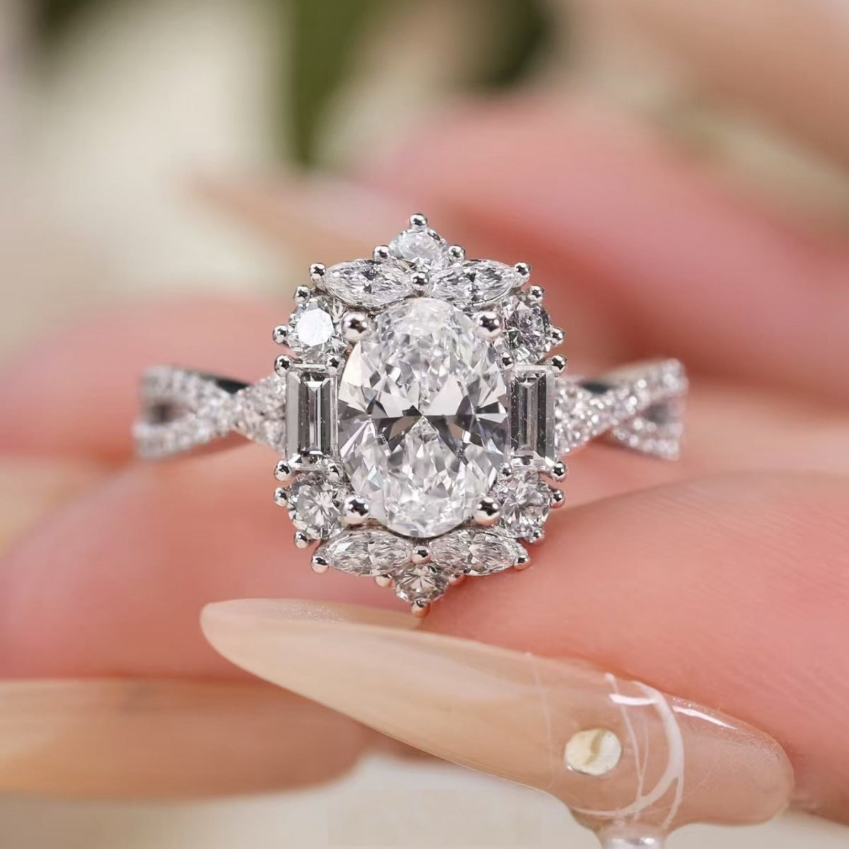 1 Carat Moissanite 925 Sterling Silver Ring - Girly Tea