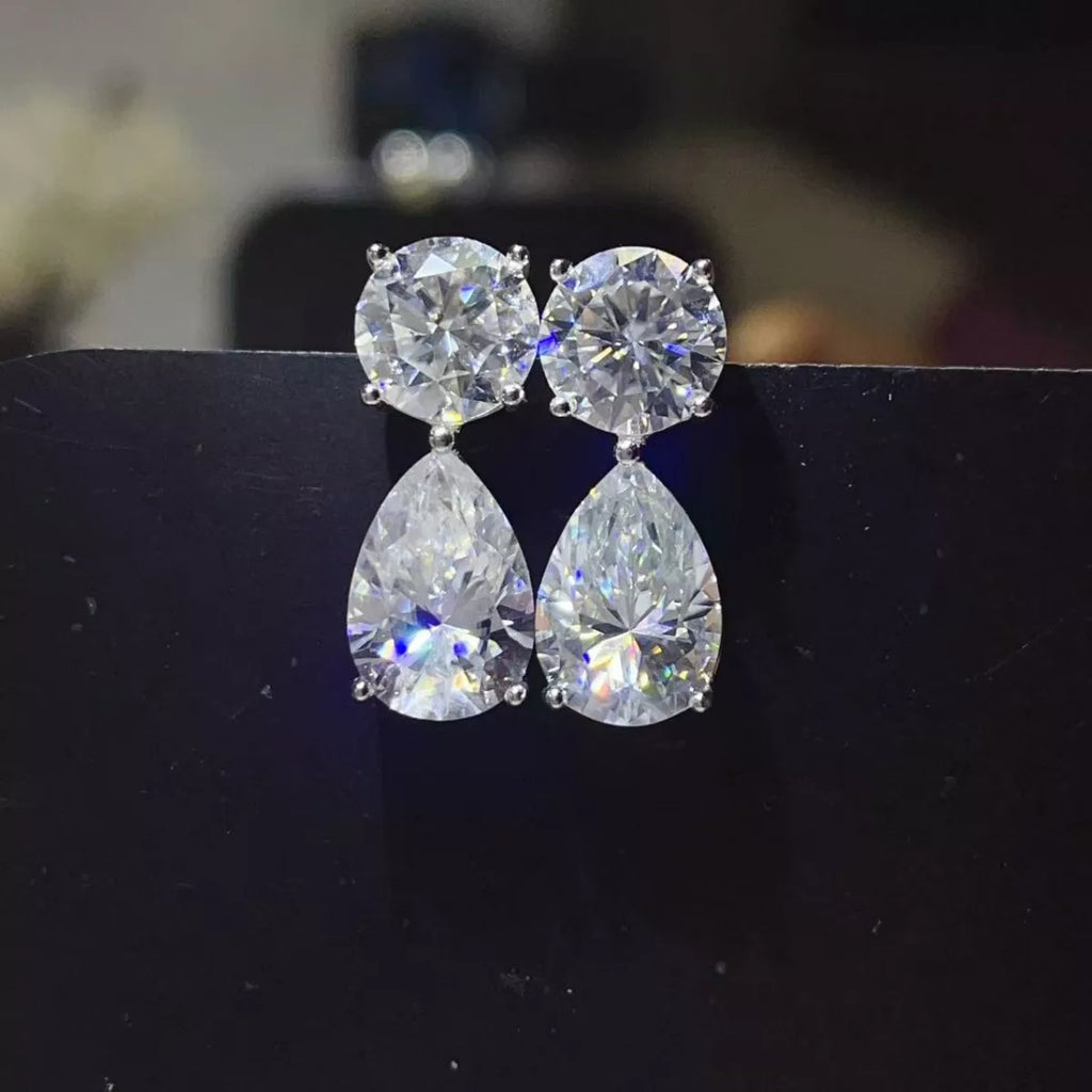 16 Carat Moissanite 925 Sterling Silver Earrings - Girly Tea