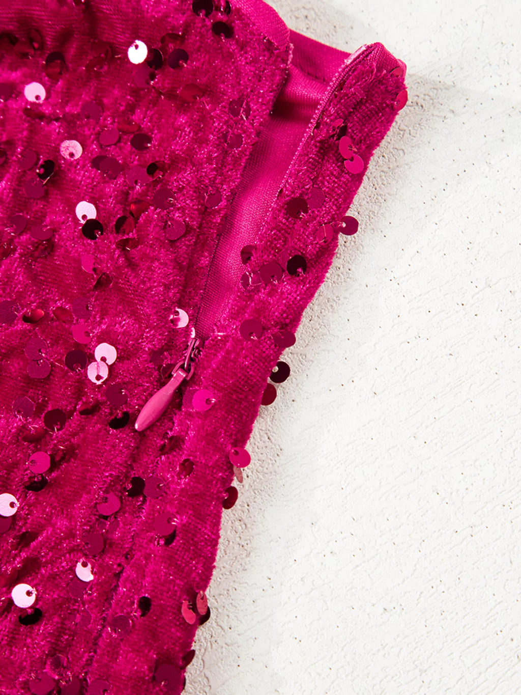 Sequin One-Shoulder Dress with High Slit - Girly Tea