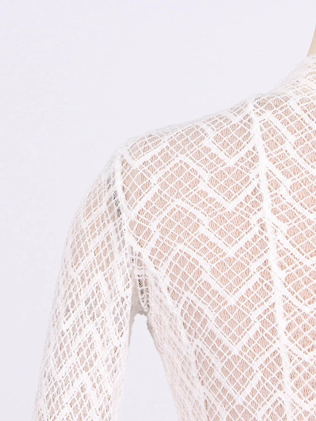 Lace Mock Neck Long Sleeve Maxi Dress - Girly Tea