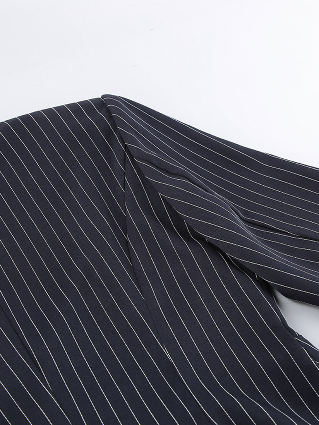 Striped Blazer & Mini Skirt Set with Neck Tie - Girly Tea