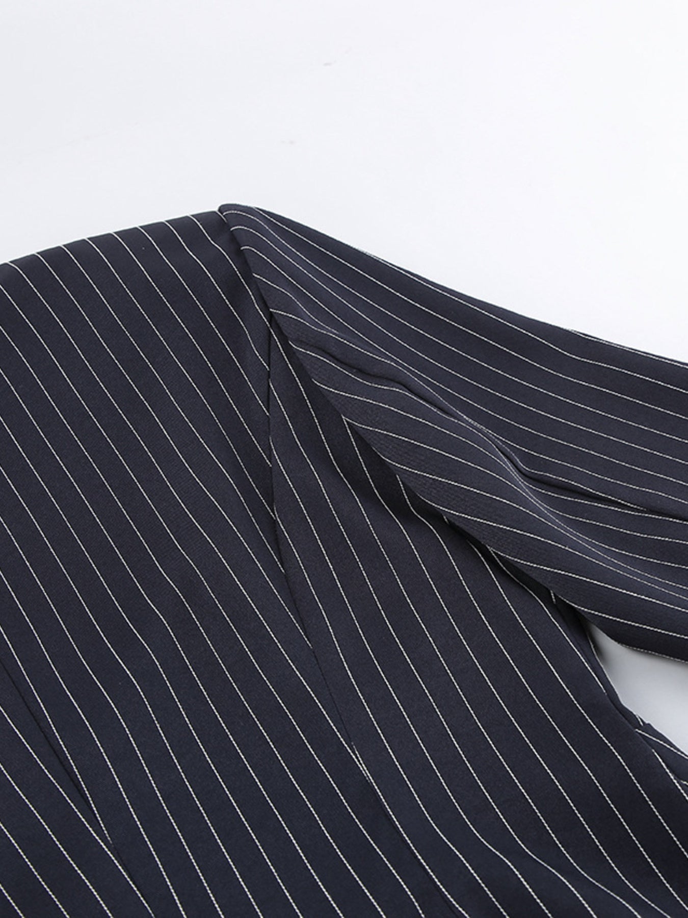 Striped Blazer & Mini Skirt Set with Neck Tie - Girly Tea