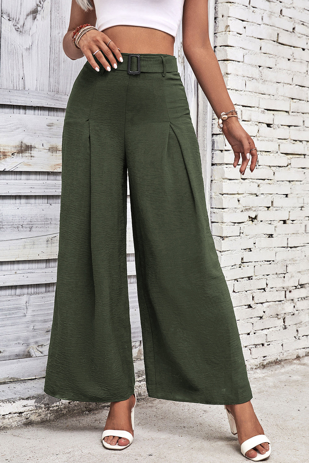 High Waisted Wide Leg Pants - Girly Tea