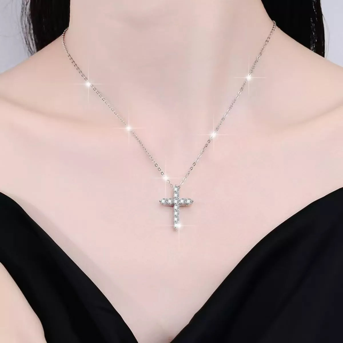 925 Sterling Silver Cross Pendant Necklace - Girly Tea