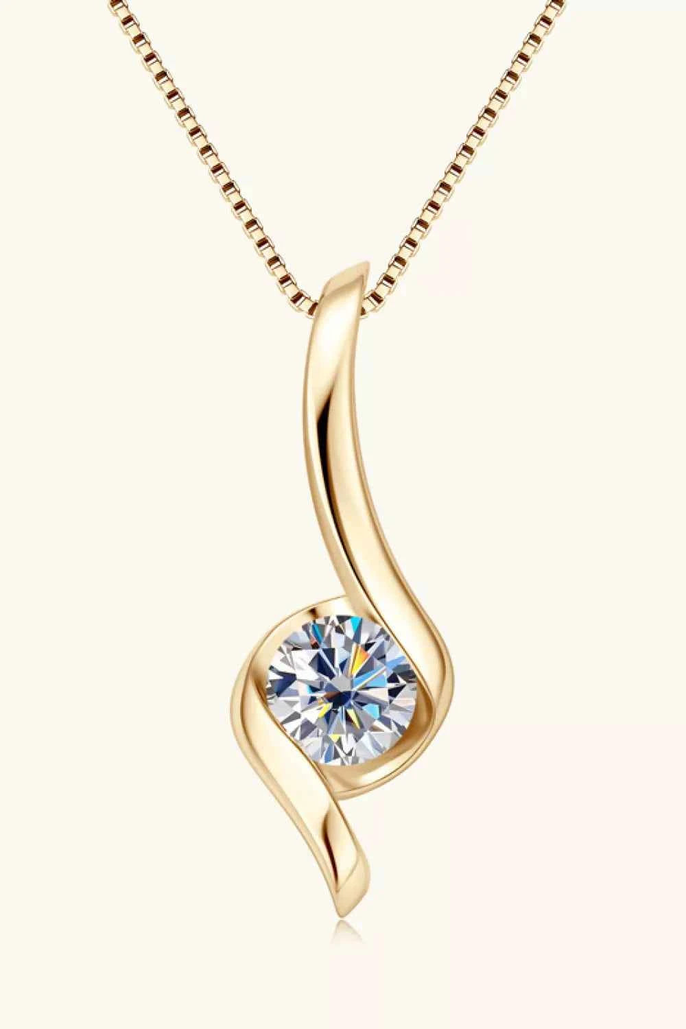 1 Carat Moissanite 925 Sterling Silver Necklace