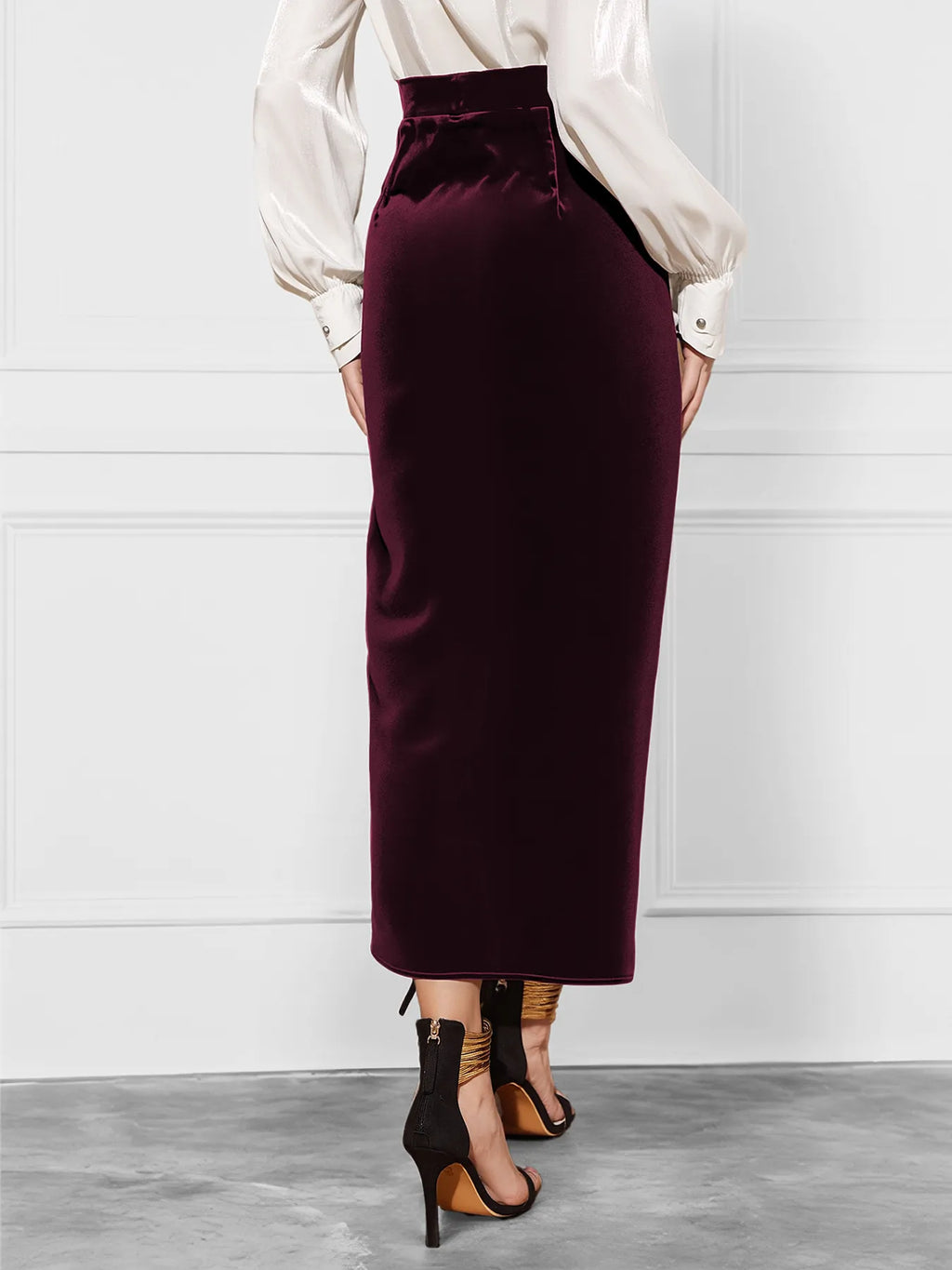 Side Tied Velvet Skirt - Girly Tea