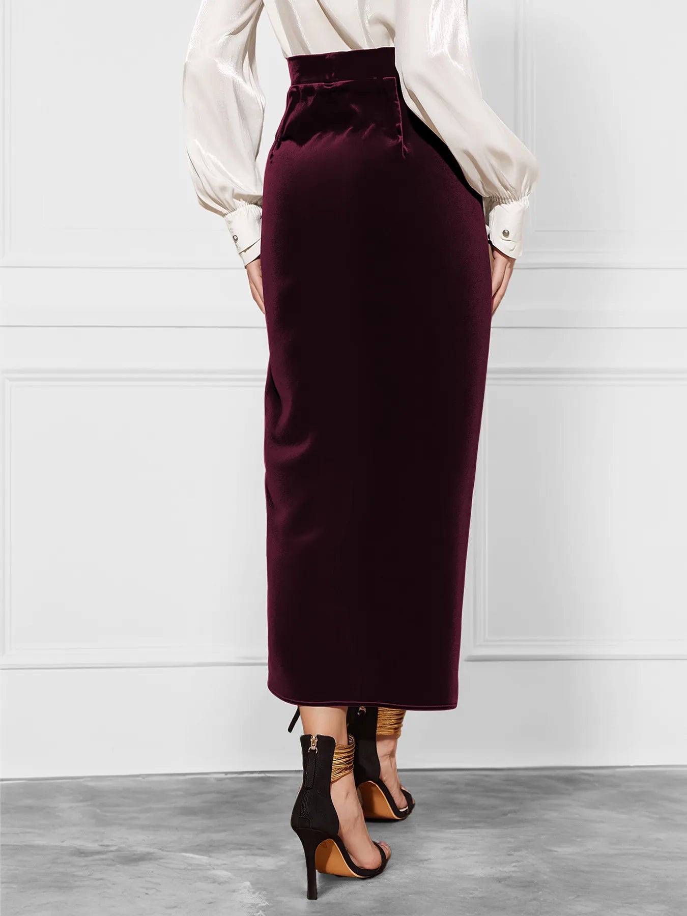 Side Tied Velvet Skirt - Girly Tea