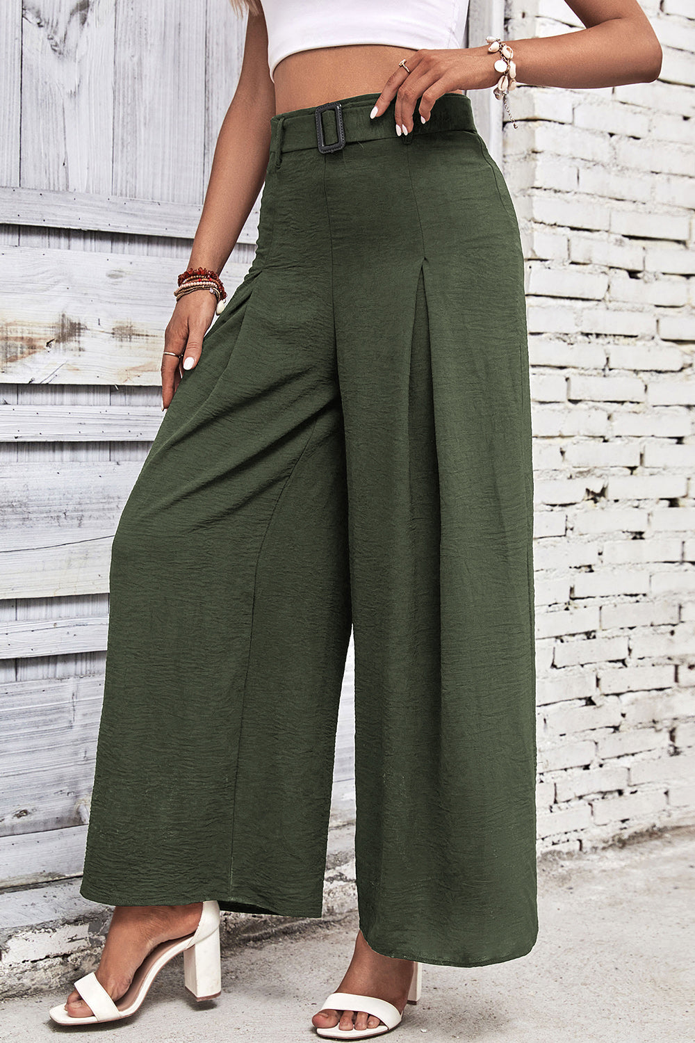 High Waisted Wide Leg Pants - Girly Tea