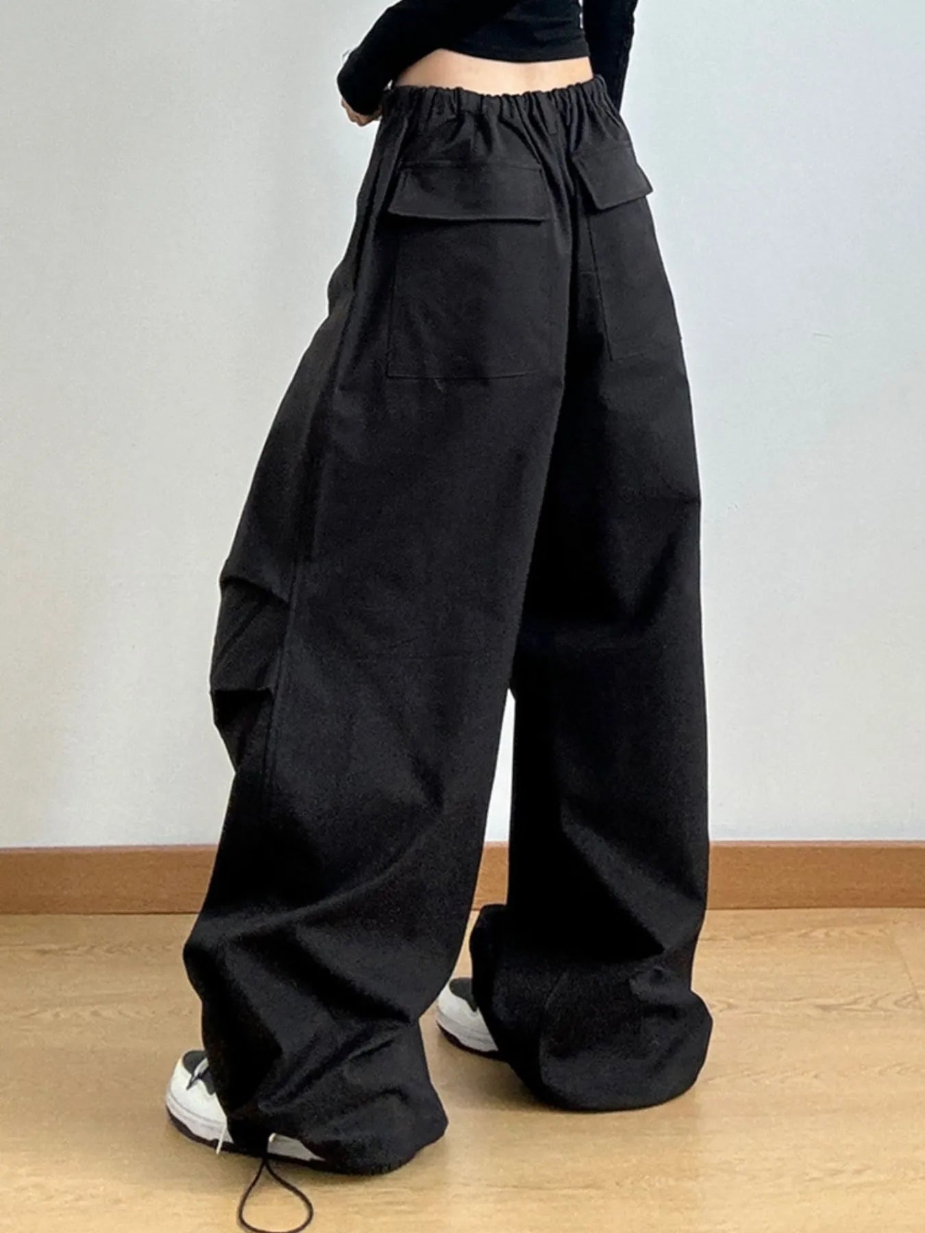 Wide Leg Casual Drawstring Pants - Girly Tea