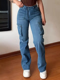Plus Size High-Waisted Cargo Jeans - Girly Tea