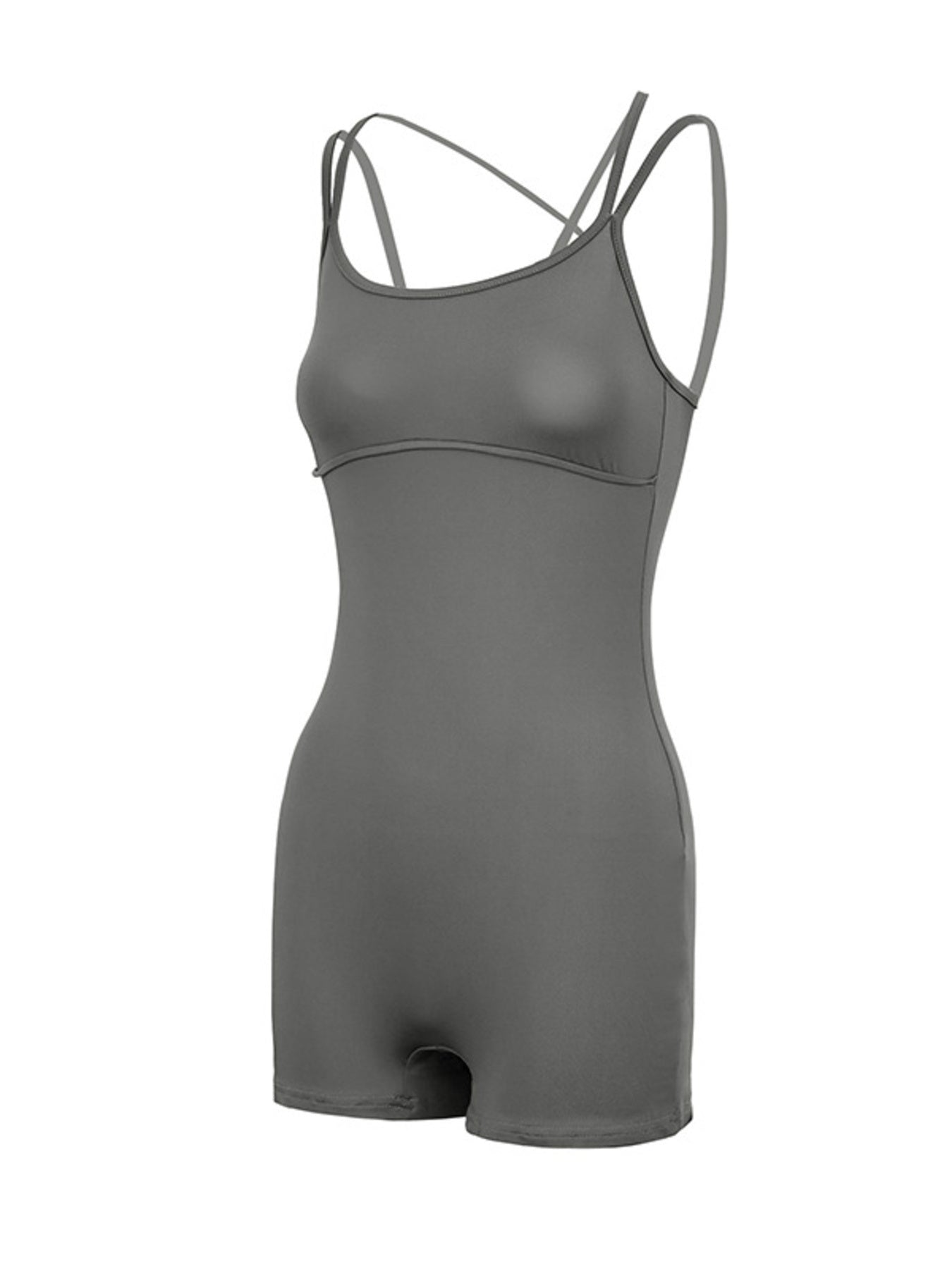 Double Spaghetti Strap Active Romper - Girly Tea