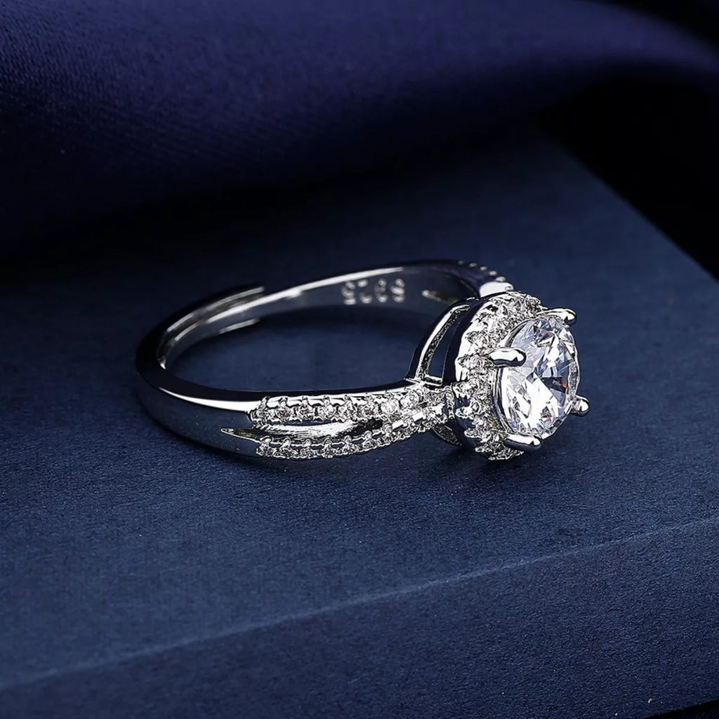 1 Carat 925 Sterling Silver Moissanite Ring - Girly Tea