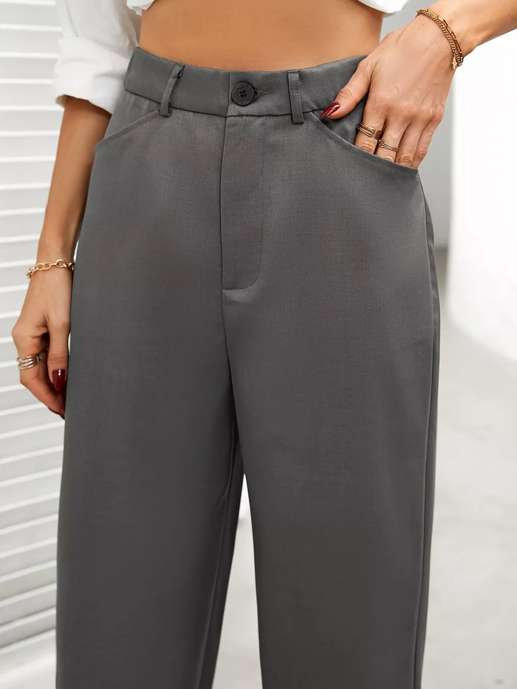 High Waist Wide Leg Pants - Girly Tea