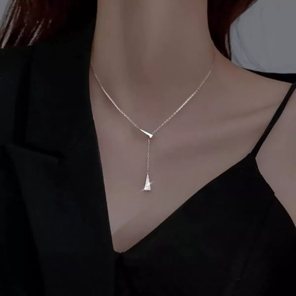 Triangle Pendant Y Necklace - Girly Tea