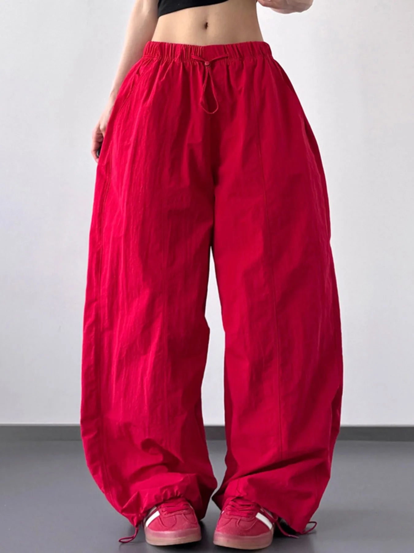 Drawstring Wide Leg Pants - Girly Tea