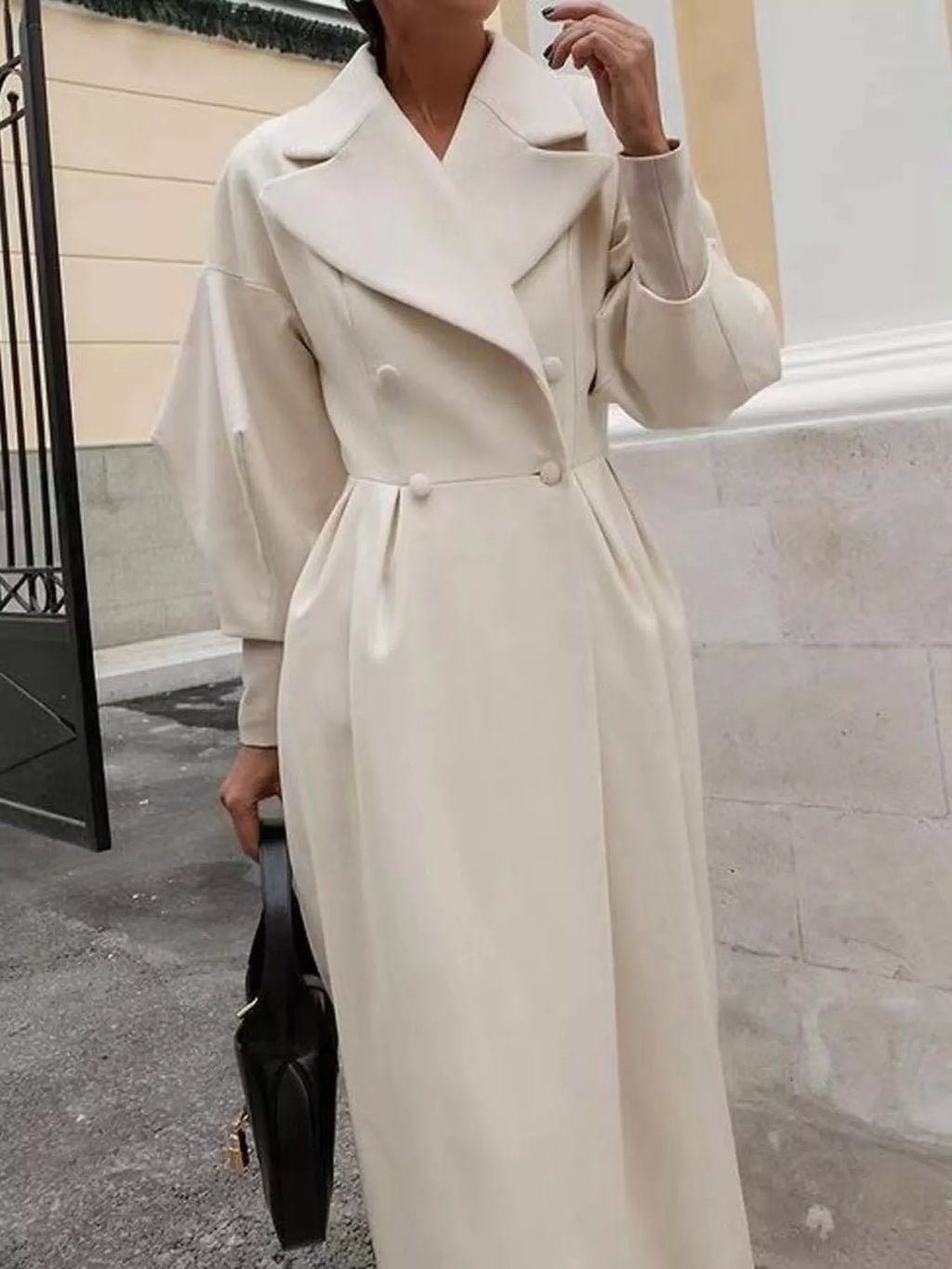 Double-Breasted Longline Coat - Girly Tea