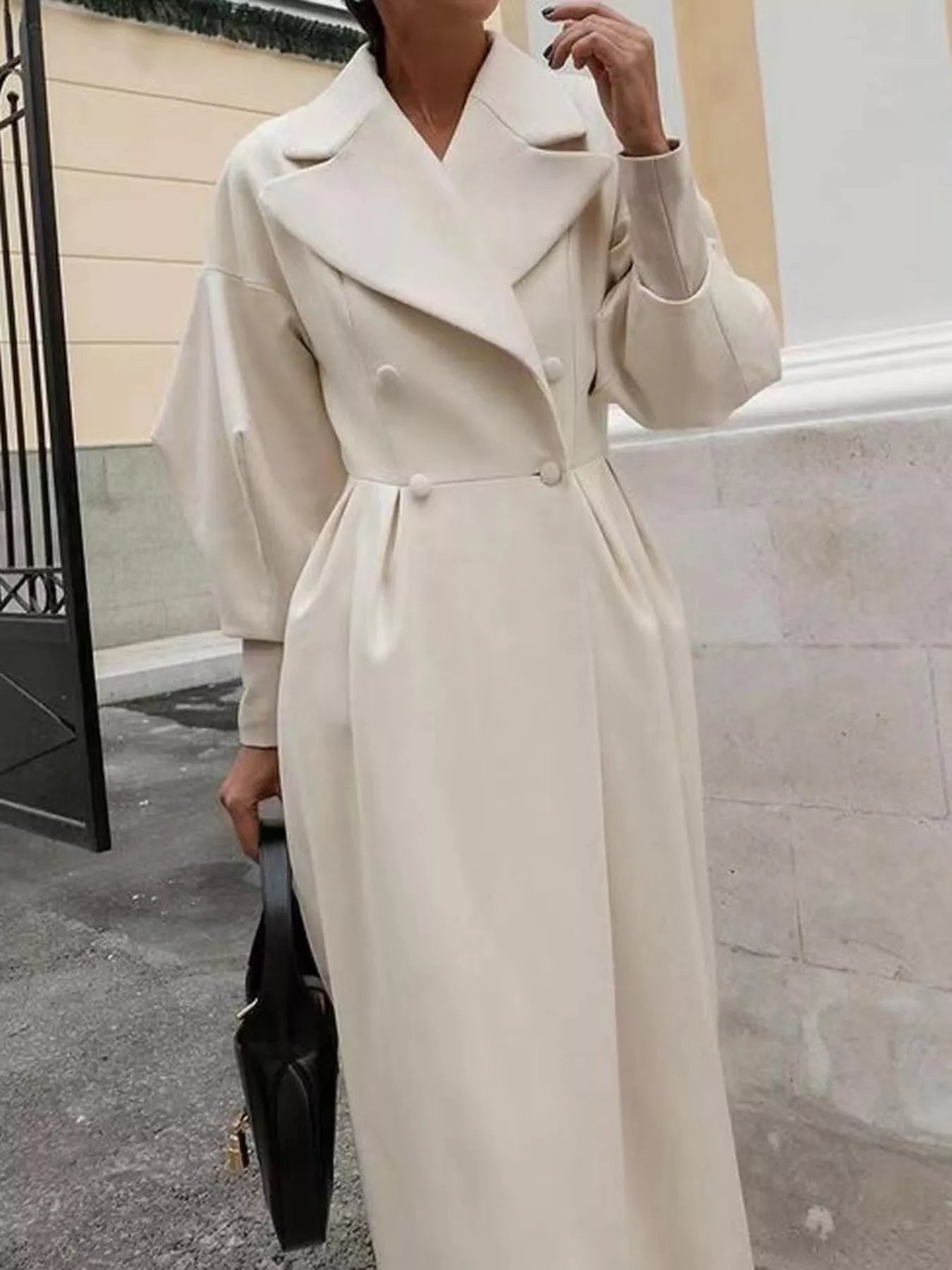 Double-Breasted Longline Coat - Girly Tea