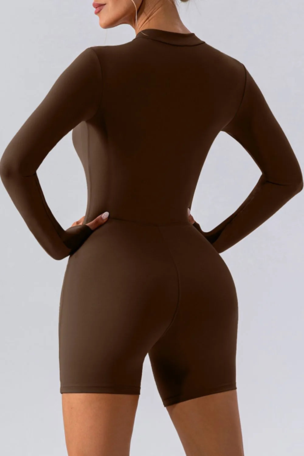 Half Zip Long Sleeve Active Romper - Girly Tea