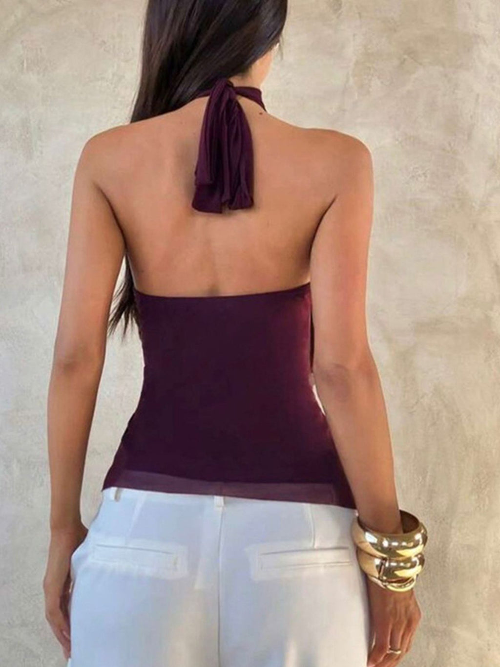 Ruffled Halter Neck Cami - Girly Tea