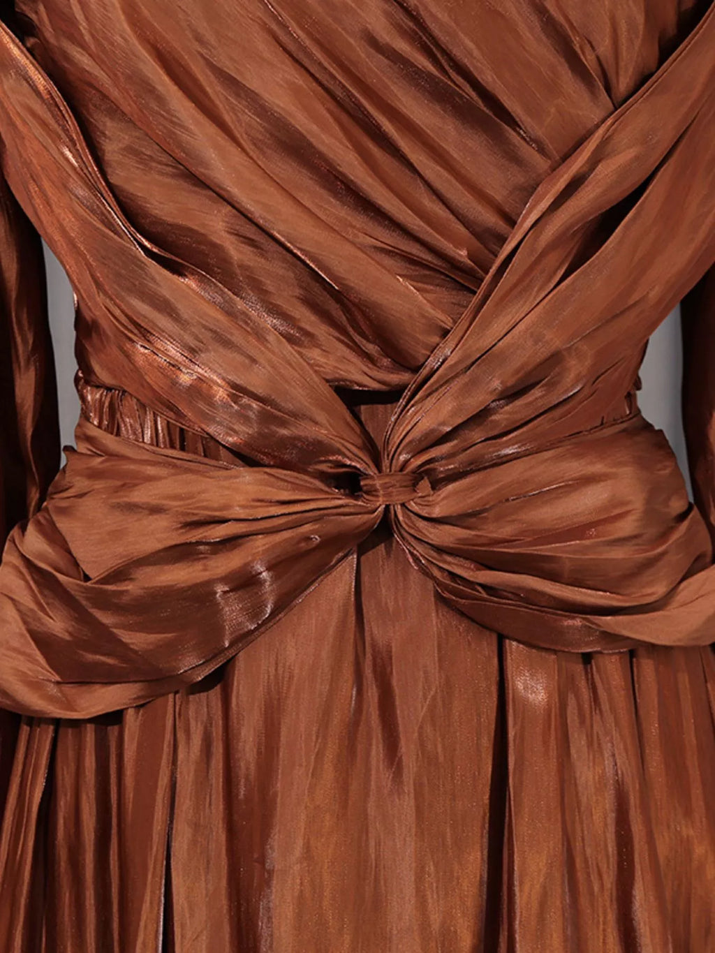 Front Twisted Draped Long Sleeve Maxi Dress - Girly Tea