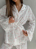 Heart Print Long Sleeve and Pants Lounge Set