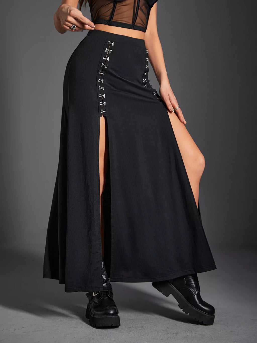 High Waist Slit Skirt - Girly Tea