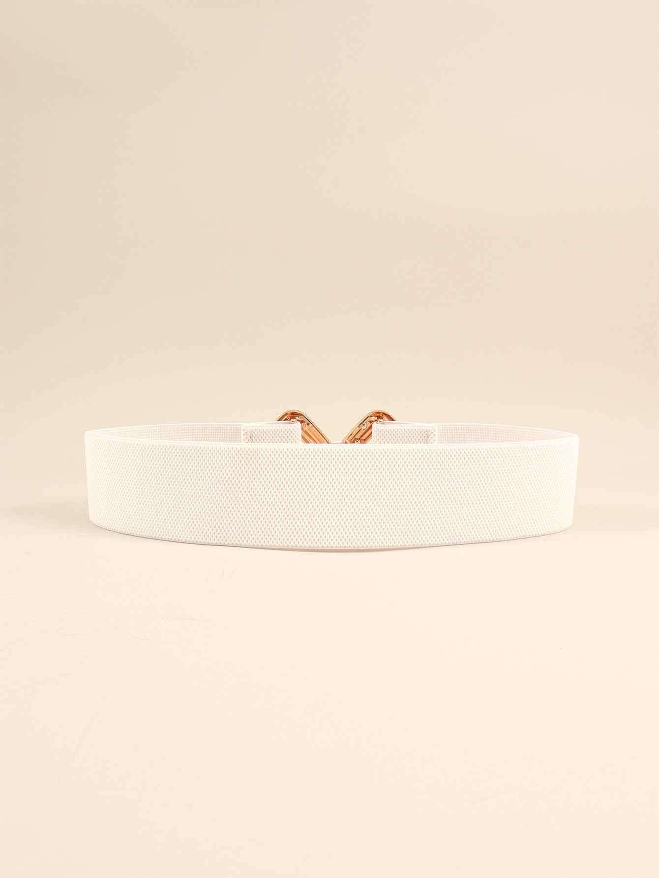 Geometric Buckle Elastic Wide Belt