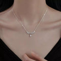 925 Sterling Silver Zircon Flower Necklace - Girly Tea