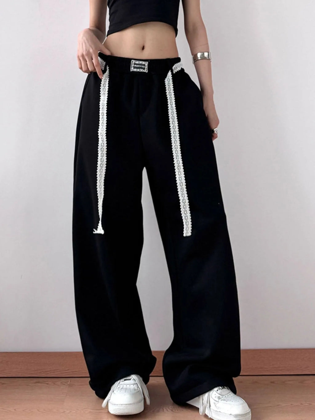 Elastic Waist Wide Leg Pants - Girly Tea