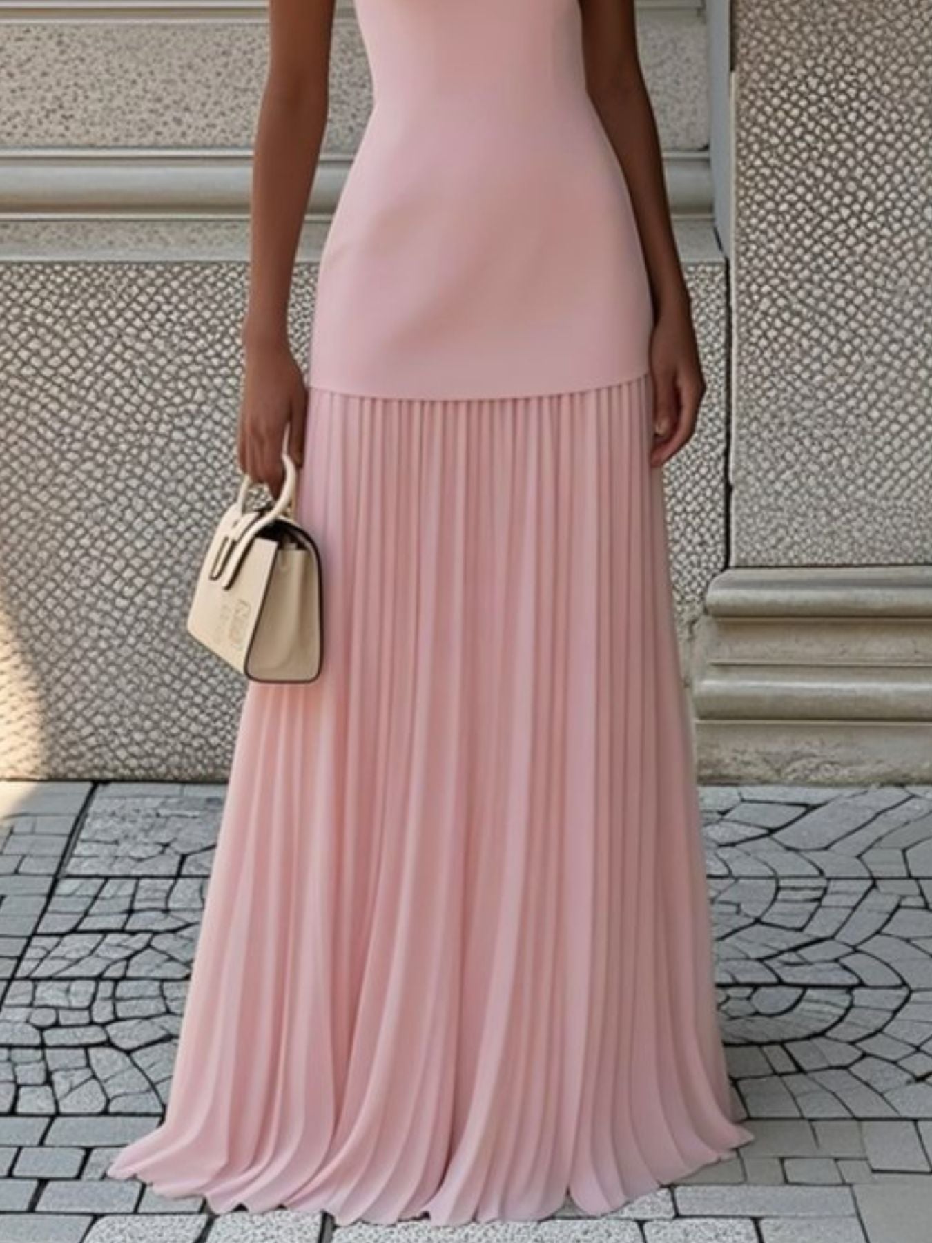 Full Size Sleeveless Top and Pleated Maxi Skirt Set Plus Size - Girly Tea